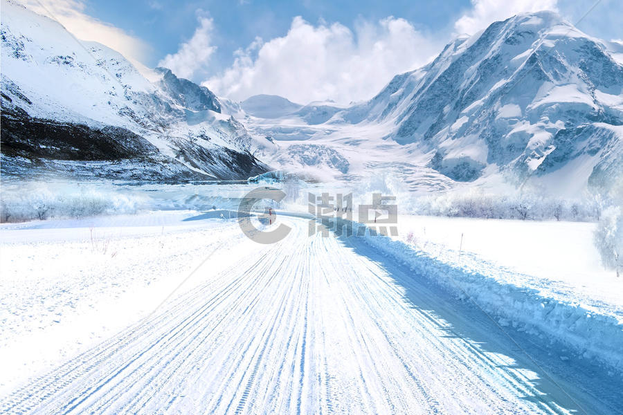 冬季公路图片素材免费下载
