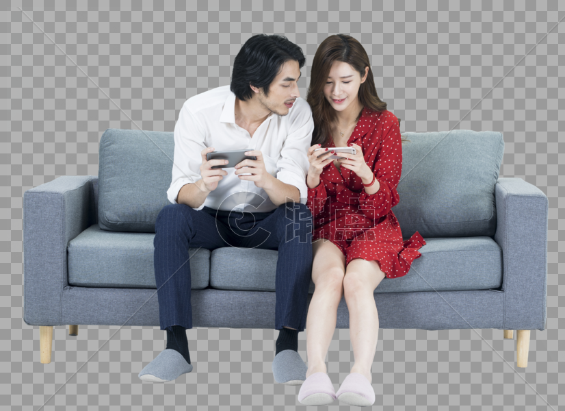 情侣手机玩游戏图片素材免费下载