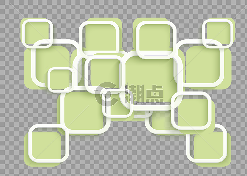 立体效果白色圆角矩形边框图片素材免费下载