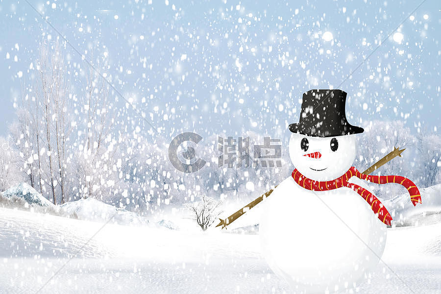 冬季堆雪人图片素材免费下载
