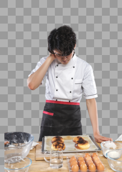制作面包失败的厨师图片素材免费下载