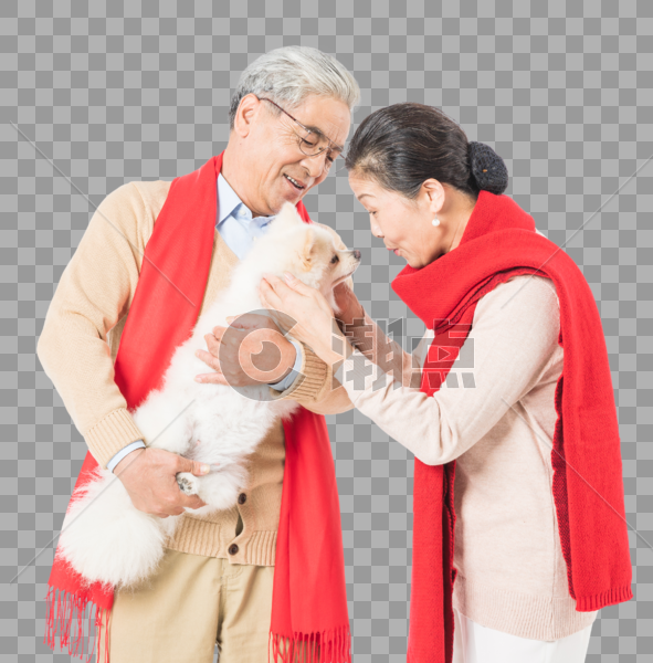 恩爱老年夫妻的宠物图片素材免费下载