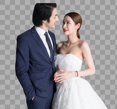 穿婚纱西装的情侣图片素材免费下载