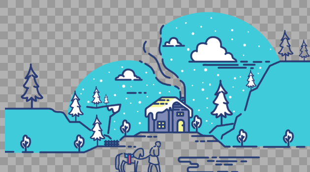 乡村雪景图片素材免费下载