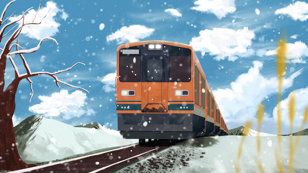 雪乡列车图片素材免费下载