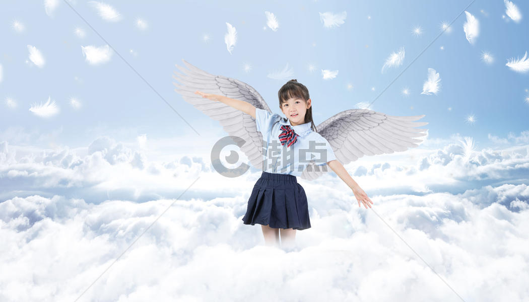飞翔的女孩图片素材免费下载