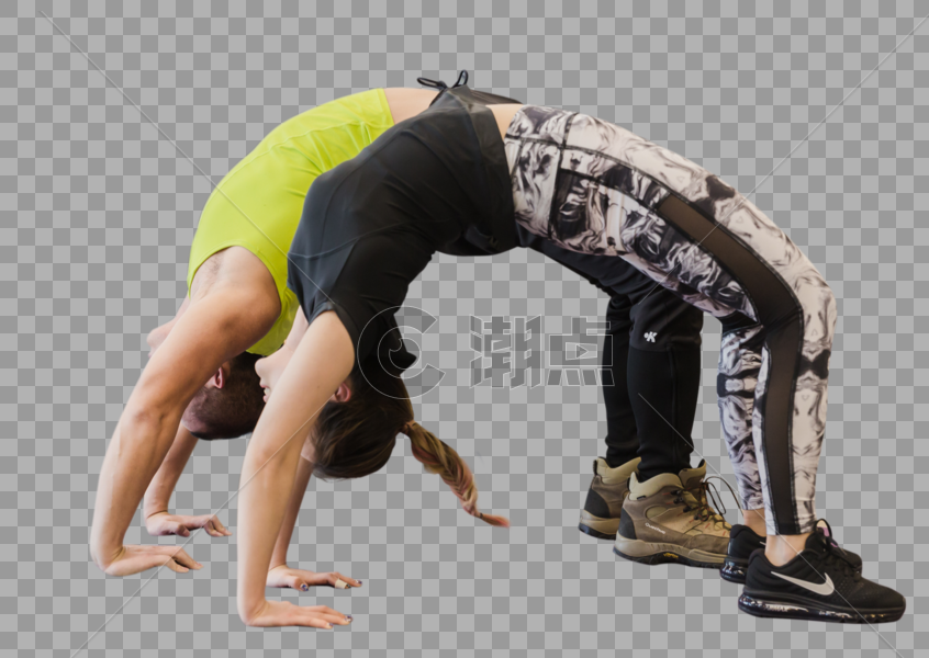 男女瑜伽柔韧锻炼图片素材免费下载
