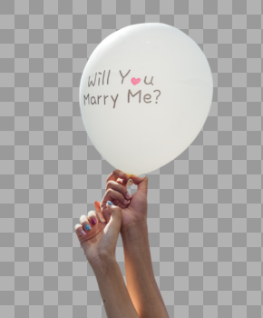 情侣手举求婚气球素材图片素材免费下载