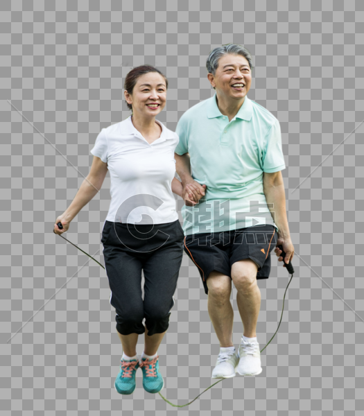 老年人运动锻炼跳绳图片素材免费下载