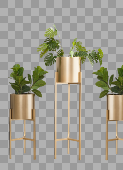 金属花瓶植物图片素材免费下载