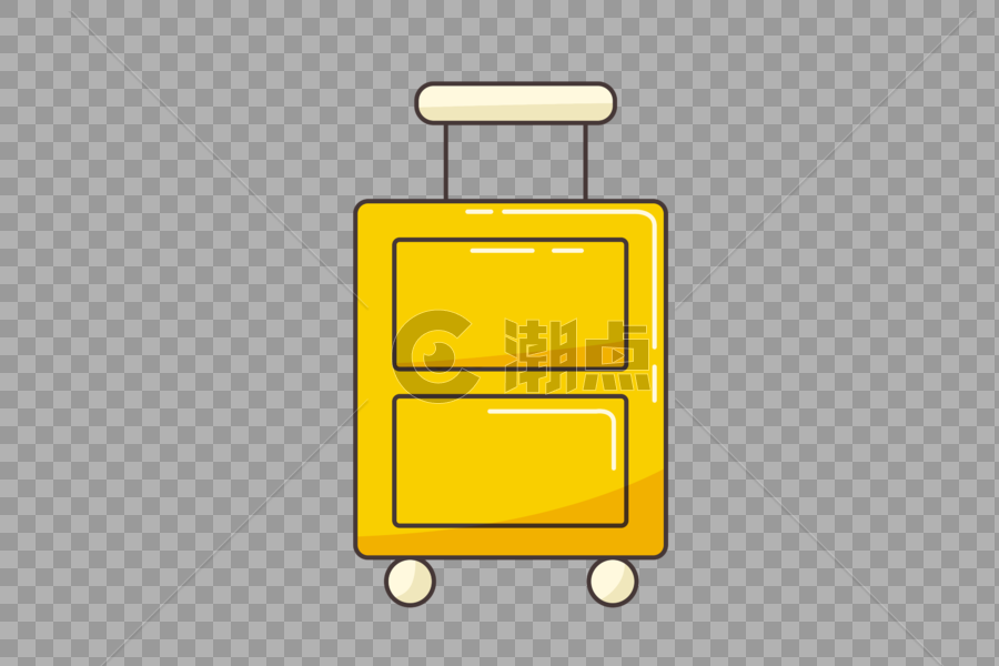 黄色卡通行李箱元素图片素材免费下载