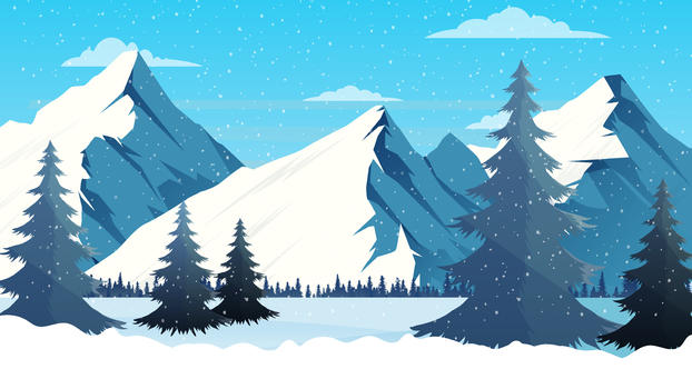蓝色雪山风景图片素材免费下载