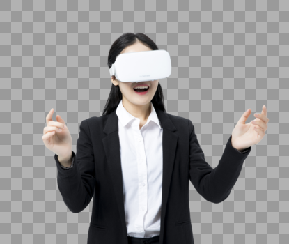 戴着VR眼镜的女人图片素材免费下载