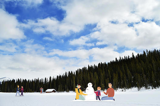 结伴出游雪山游玩图片素材免费下载