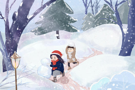 冬日玩耍图片素材免费下载