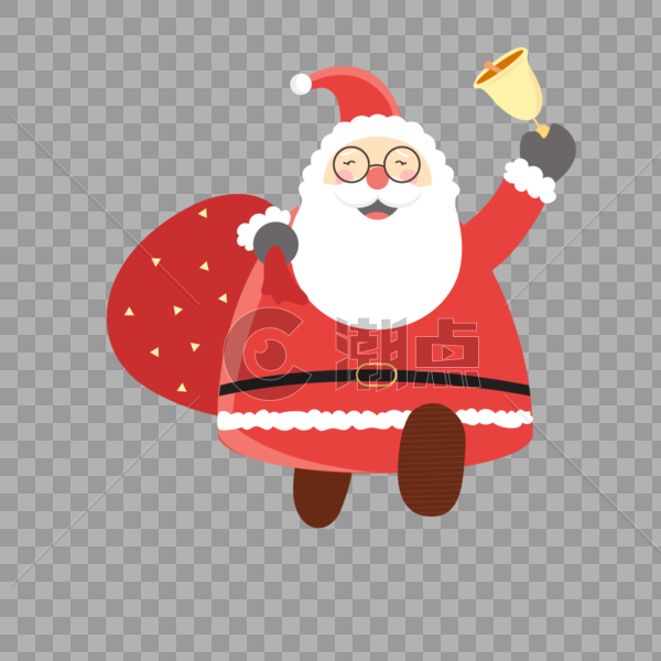 拿着铃铛的圣诞老人图片素材免费下载