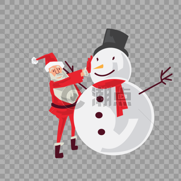 圣诞老人和雪人图片素材免费下载