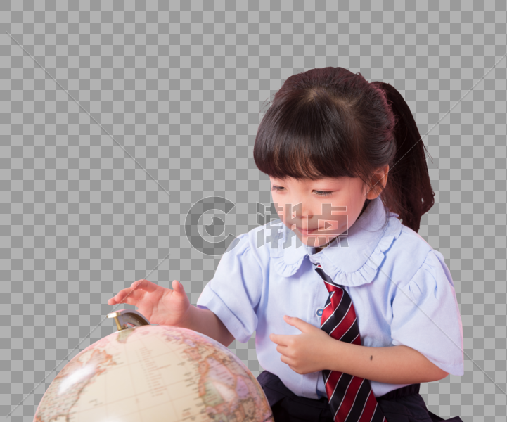 学习地球仪的孩子图片素材免费下载
