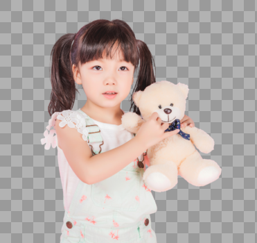 女孩与小熊图片素材免费下载