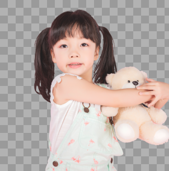 女孩与小熊图片素材免费下载