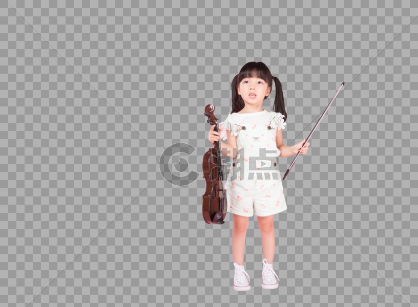 可爱女生拿着小提琴图片素材免费下载
