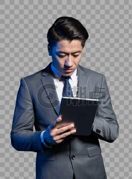 创意商务男性形象照平板电脑图片素材免费下载