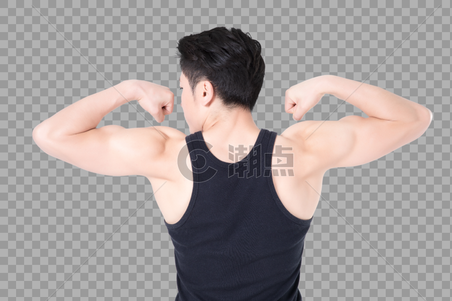 健身男性人像肌肉展示背影图片素材免费下载
