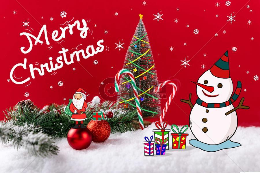 圣诞树圣诞雪人图片素材免费下载