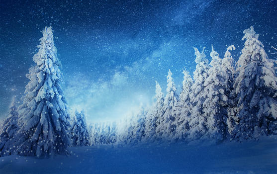 雪夜图片素材免费下载