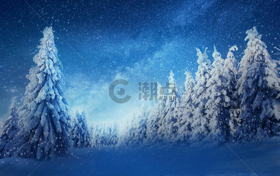 雪夜图片素材免费下载
