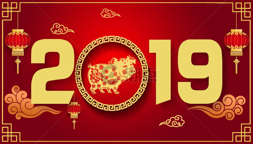 2019猪年大吉图片素材免费下载