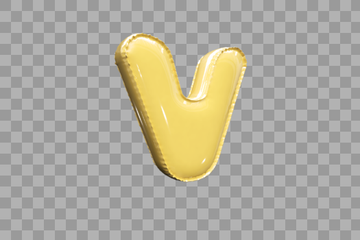 3D可爱气球字母V图片素材免费下载
