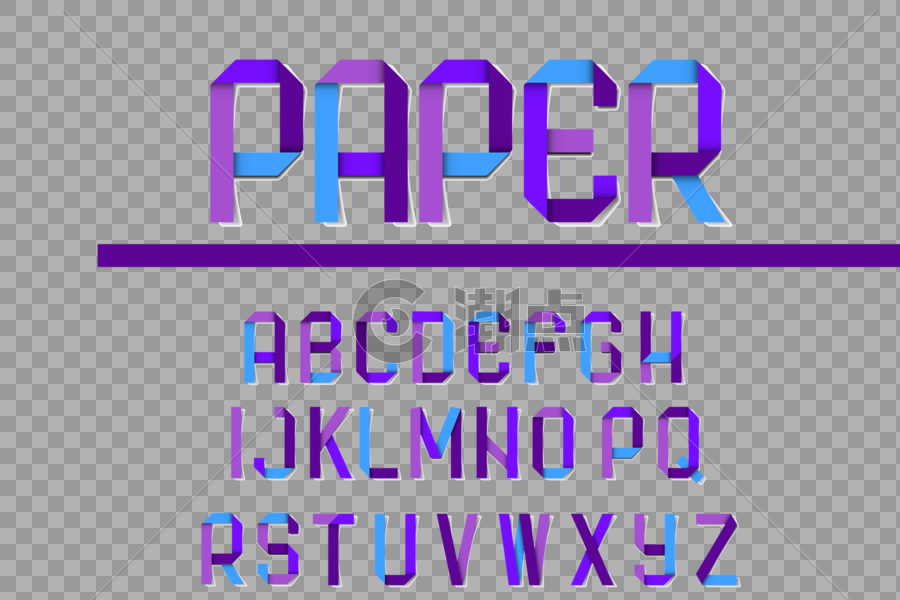 折纸风格英文字母图片素材免费下载
