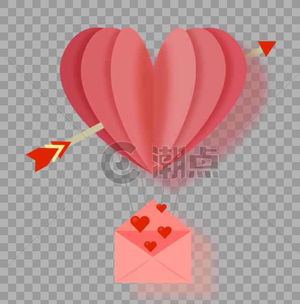 情人节热气球图片素材免费下载