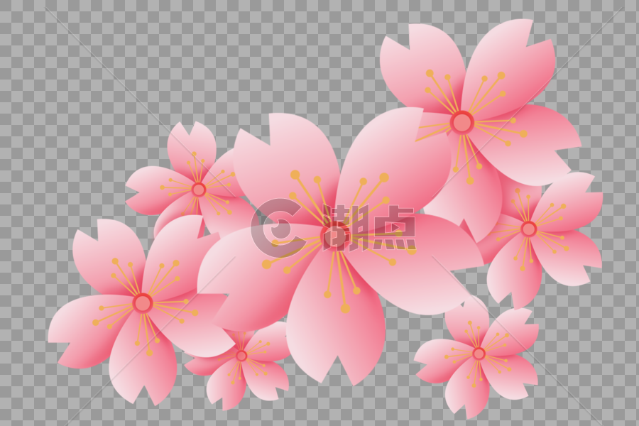 浪漫粉色樱花矢量花朵图片素材免费下载