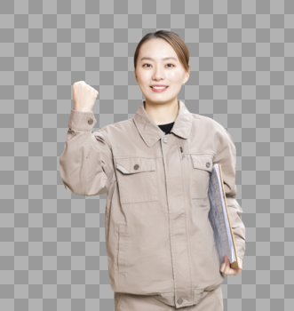 女性员工加油手势图片素材免费下载