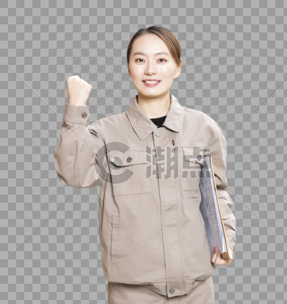女性员工加油手势图片素材免费下载