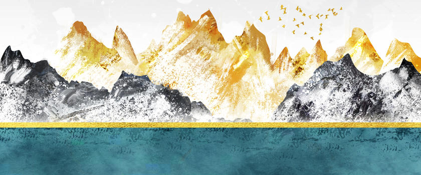 新中式冬季山水画图片素材免费下载