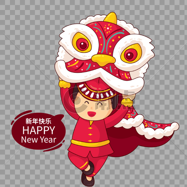 中国新年舞狮迎新春图片素材免费下载