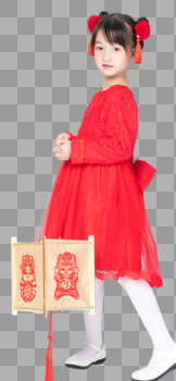 穿红衣服的女孩图片素材免费下载