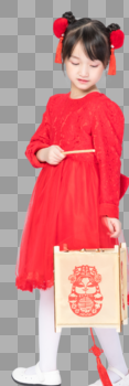 穿红衣服的女孩图片素材免费下载