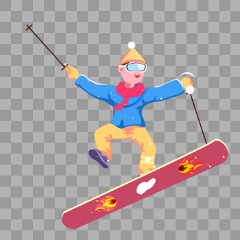 冬季滑雪的男孩图片素材免费下载