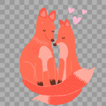 浪漫约会的小狐狸图片素材免费下载