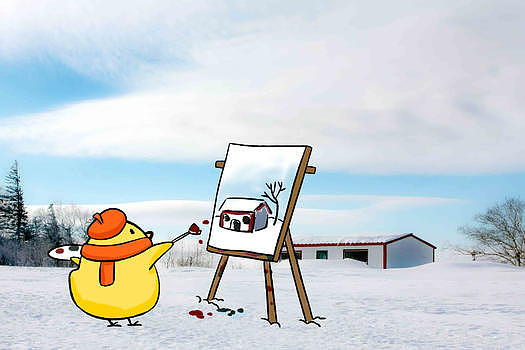 写生画画的小鸡图片素材免费下载