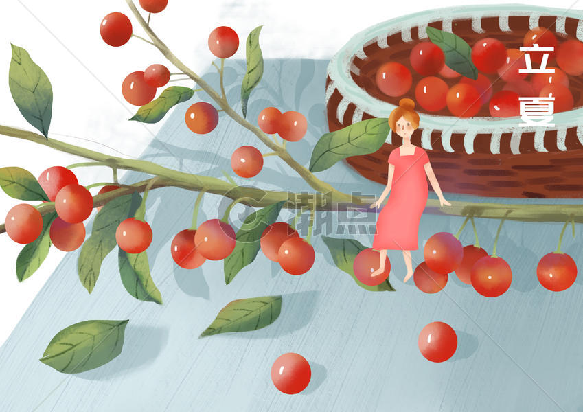 小人国樱桃美味壁纸图图片素材免费下载