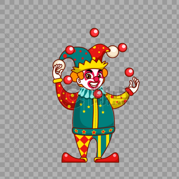 小丑抛球图片素材免费下载