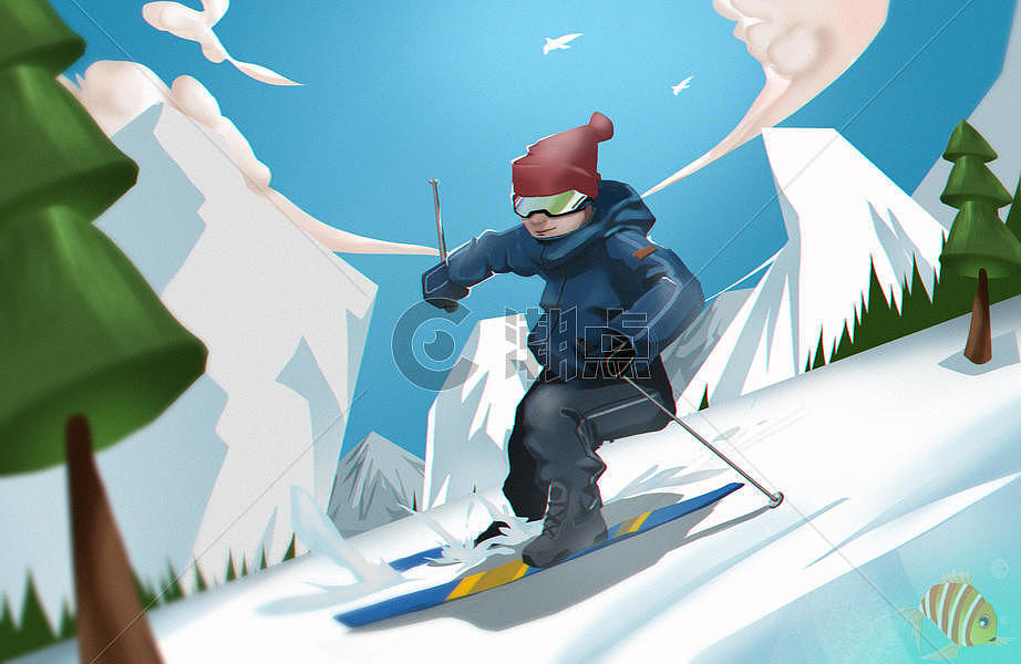 冬季户外滑雪运动图片素材免费下载