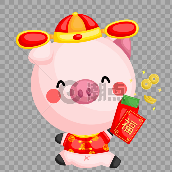 小猪新年红包表情图片素材免费下载