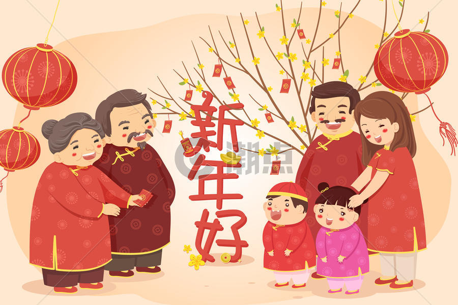 中国习俗新年拜年图片素材免费下载