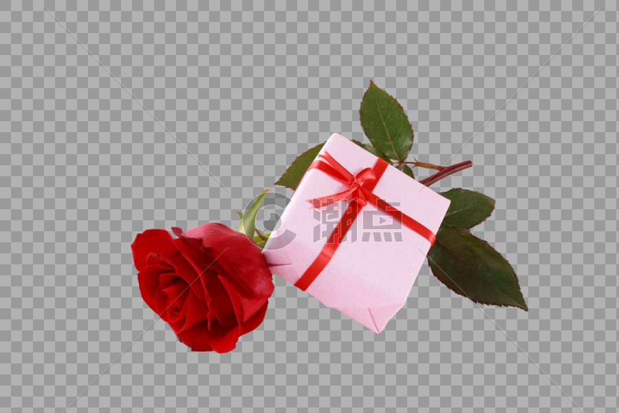 玫瑰和礼物盒图片素材免费下载